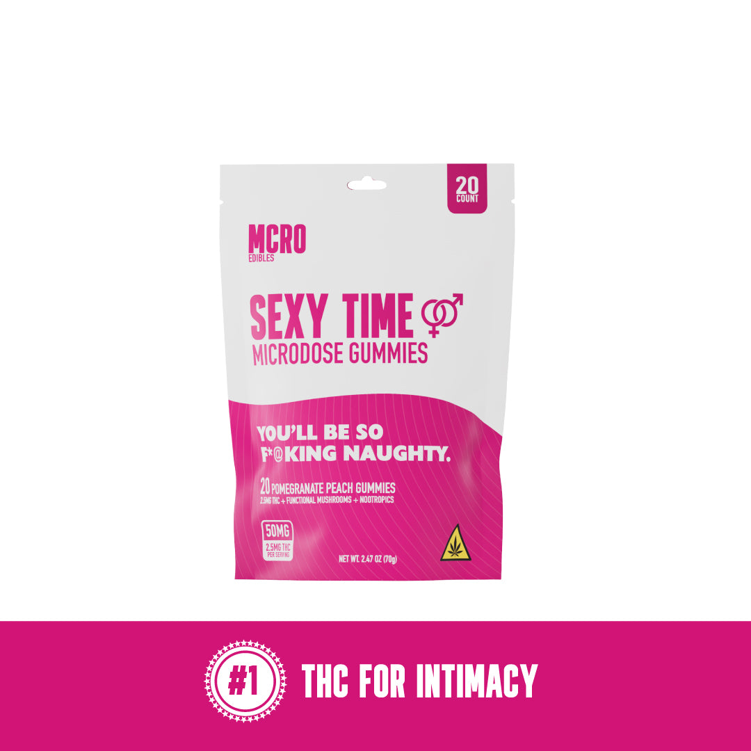 Sexy Time THC Gummies - Libido and Intimacy Boosting Edible - Cordyceps and Red Ginseng - Front Product Shot - MCRO Edibles in the U.S.