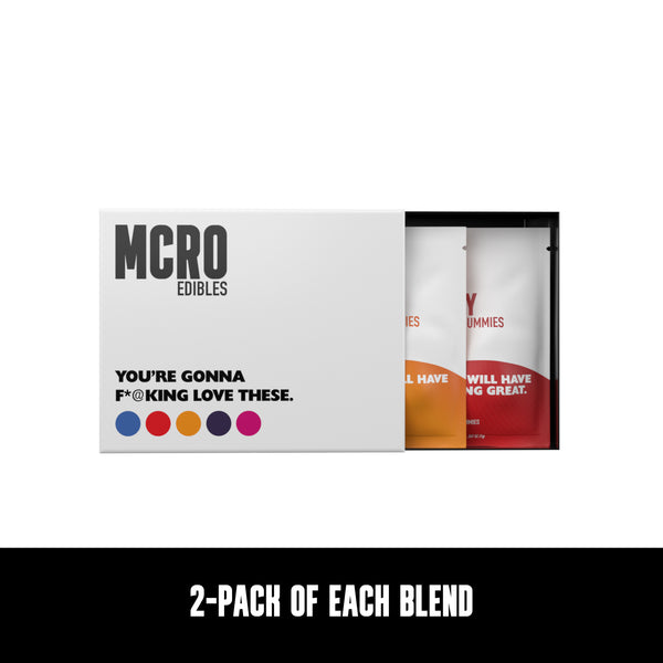 2ct - Try All - Sample Box - THC - Delta 9 - Edibles - MCRO - Calm Down - Sexy Time - All Day - At Night - Lets Go
