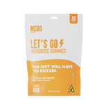 Let's Go THC Gummies -Microdose for Focus - Lion's Mane and THC - Front Shot of 10Ct Product - MCRO Edibles in the U.S